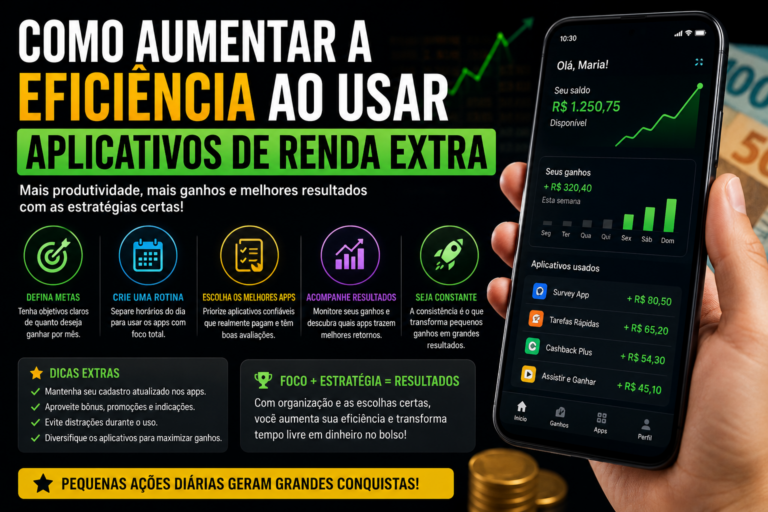 Como aumentar a eficiência ao usar aplicativos de renda extra