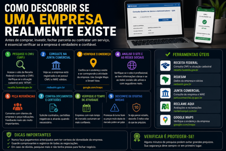 Como descobrir se uma empresa realmente existe