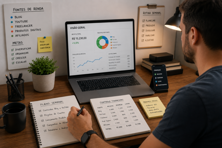 Como organizar diferentes fontes de renda digital