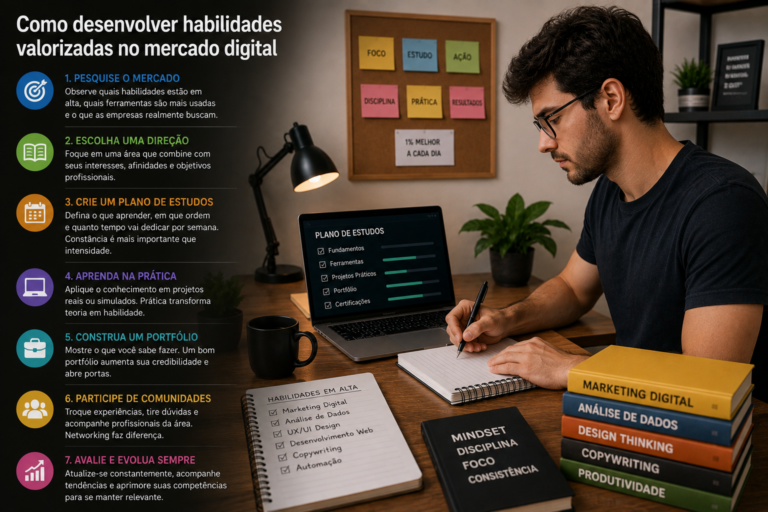Como desenvolver habilidades valorizadas no mercado digital